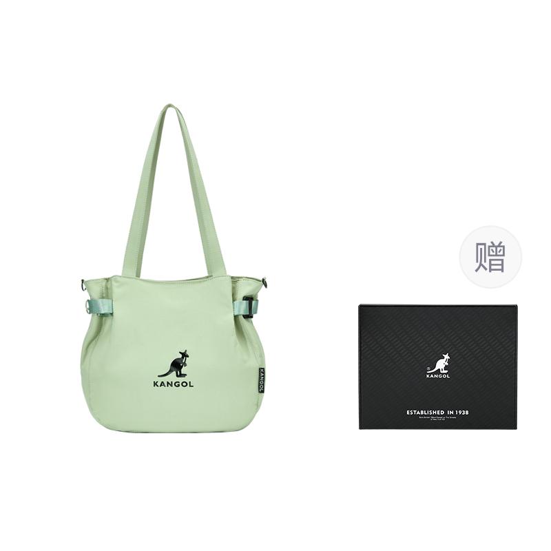 New KANGOL Nylon Large Capacity Shoulder Bag Crossbody Bag Unisex Glacier Blue/Black/Peach Pink/Mint Green/Khaki KGC1510