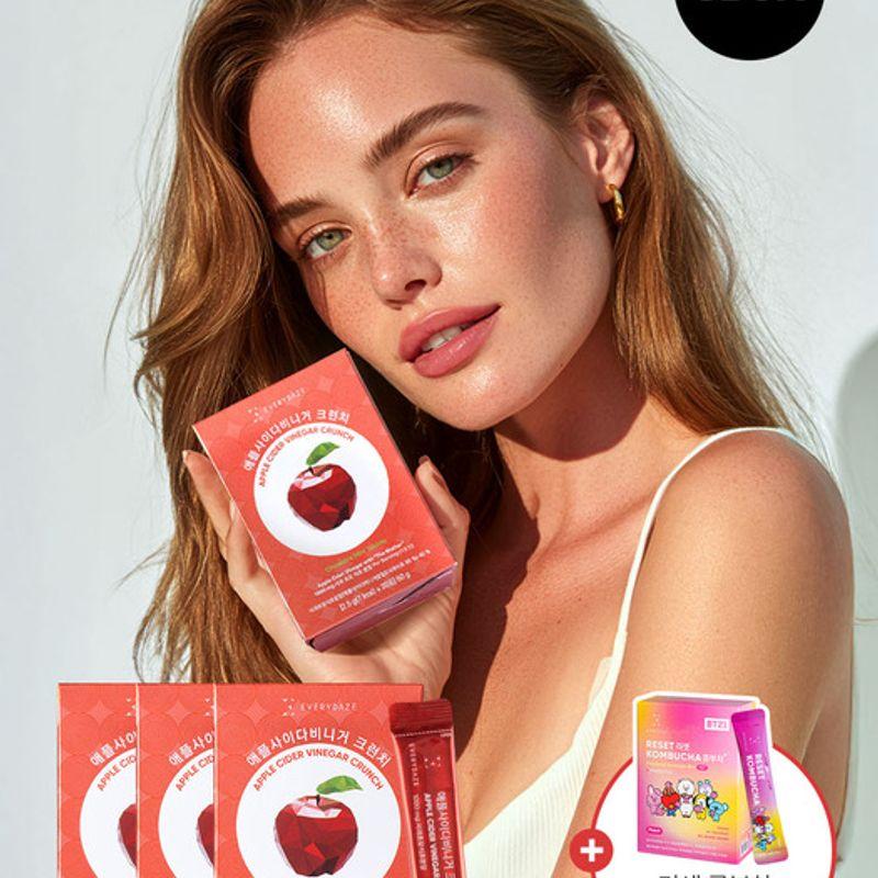 Everydays Apple Cider Vinegar Crunch Chewable Asabi Sticks 3 Boxes (+1 Box of Reset Kombucha Free)