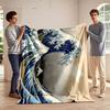 The Great Wave Off Kanagawa Art Design Flannel Blanket for Bedroom, Living Room, Sofa, and Nap Sofas.