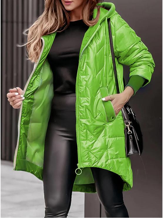 

Women s 2026 Autumn/Winter Hooded Loose-Fit Cotton Jacket Coat XXXL зелений