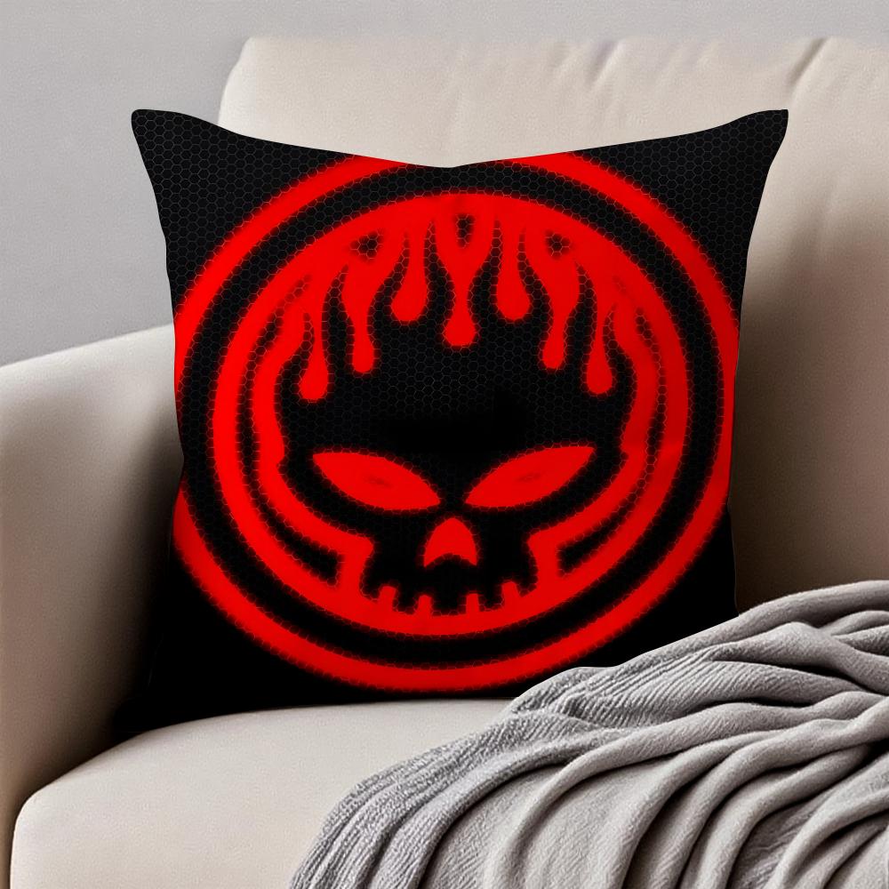 

Punk Rock American Band TThe OOffspring Cushion Cover Pillowcase Antidustmite Invisible Zipper Short Plush Sofa Cushion 30X30cm
