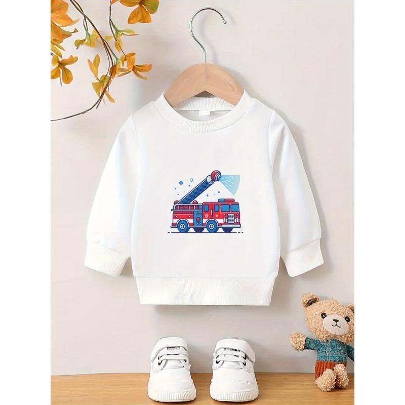 Kids Sweatshirt,Cool Cartoon Print Pattern, Skin Friendly Soft Spring and Autumn Thin Versatile Round Neck Hoodie,Oversized Kids Sweatshirt 110 белый