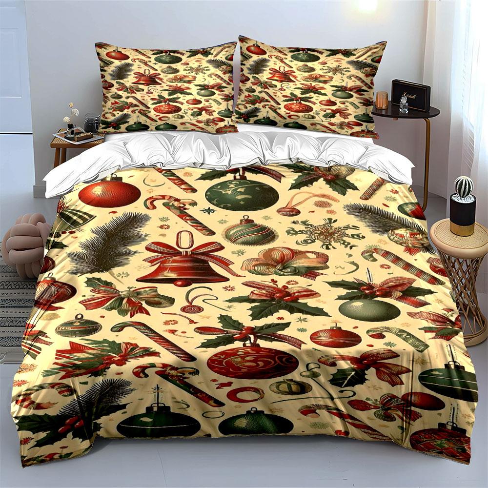 Festive Ornament Harmony Bedding Sets Duvet Cover Sets Duvet Covers Pillowcases(1*Duvet Cover 2*Pillowcases Without Duvet Insert)