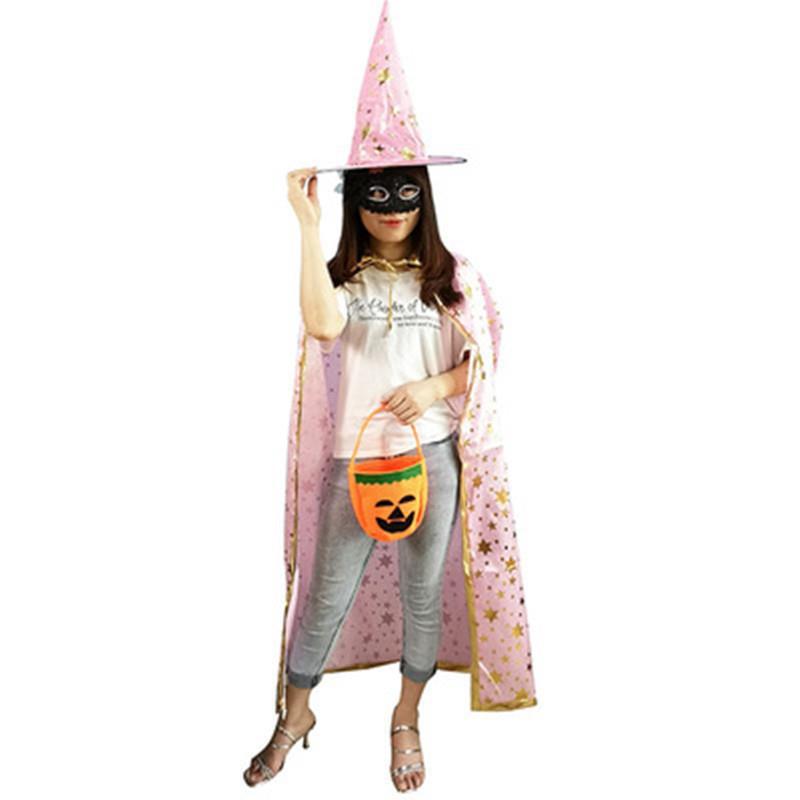 Pentagramm Halloween Umhang & Hut Set für Kinder und Erwachsene - Maskenball Kostüm und Cosplay Requisite