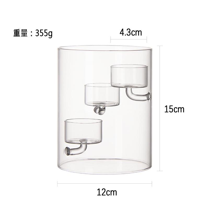European cylinder hurricane glass candlestick oil lamp wind candle holder creative home decoration candlelight dinner gift.