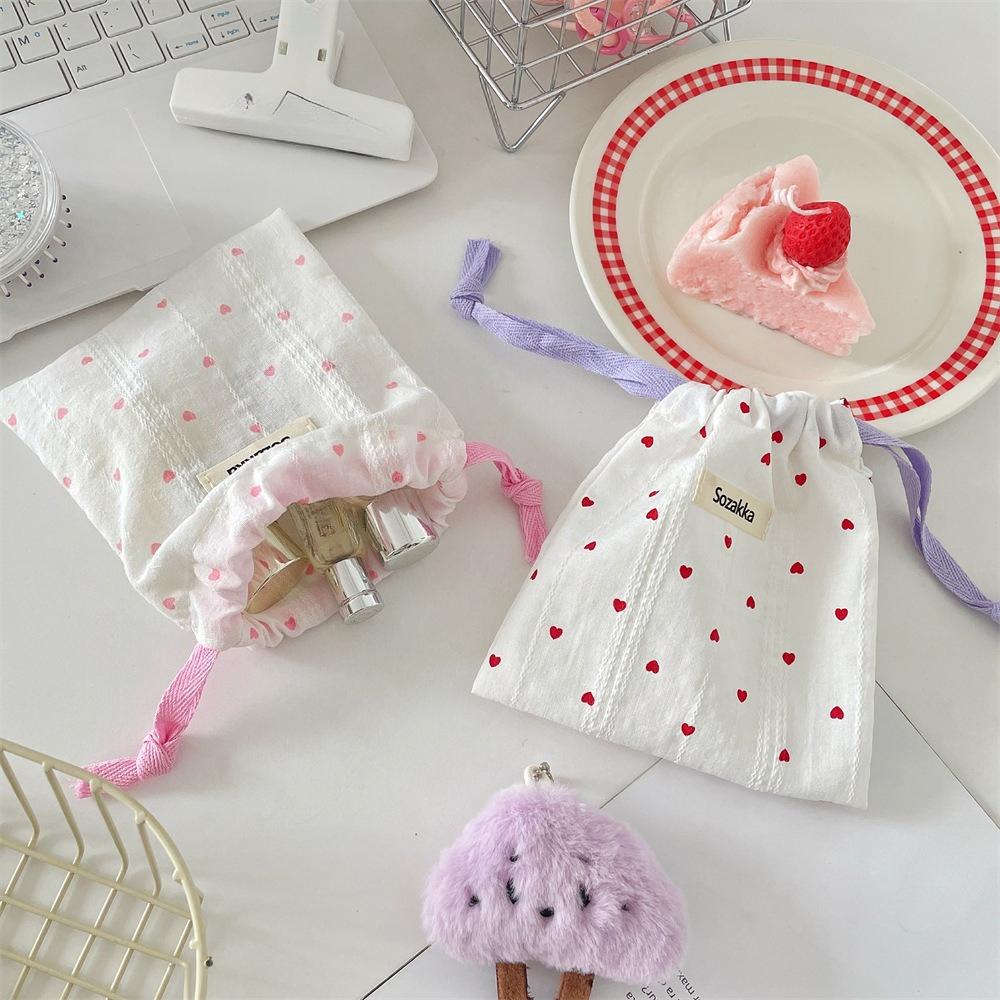 Cute Small Coin Purse Case Drawstring Bag for Women Girls Jewelry Lipstick Cosmetic Storage Pouch