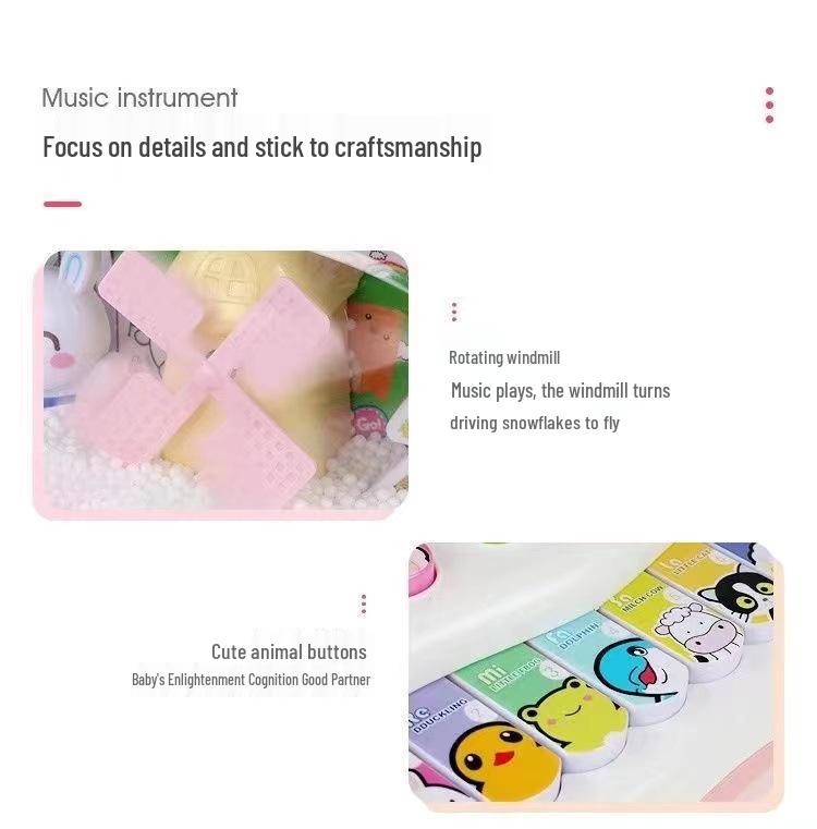 Dreamy Snow Flower Musical Keyboard: Toddler & Infant Teaching Piano with Flashing Lights