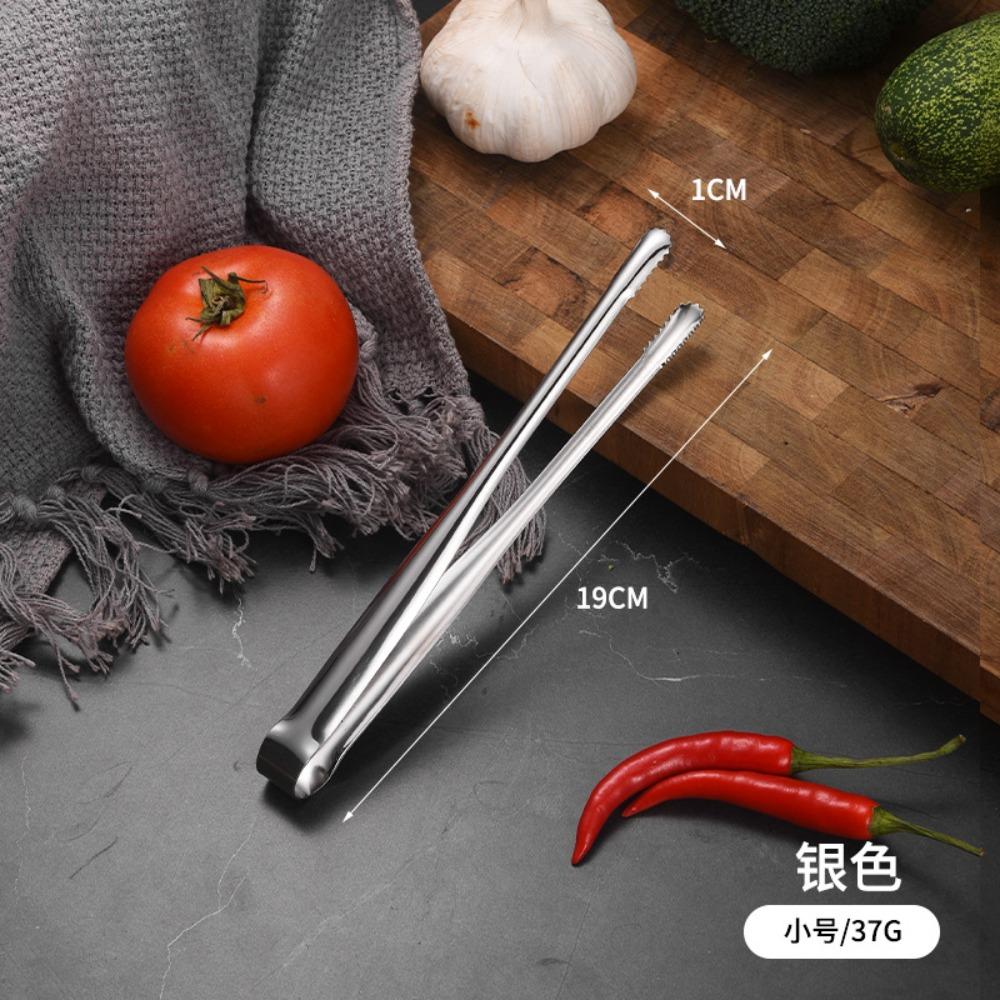 Stainless Steel Grill Tongs Food Clip BBQ Steak Clip Bread Tong Cooking Utensils Party Non-Slip Kitchen Gadgets Accessories
