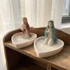 Elegant Virgin Mary Rosary Holder Timeless Charm Our Lady of Grace Statue Storage Tray  Living Room