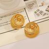 Ying Tai 18K Gold-Plated Stainless Steel Earrings - Retro European Style