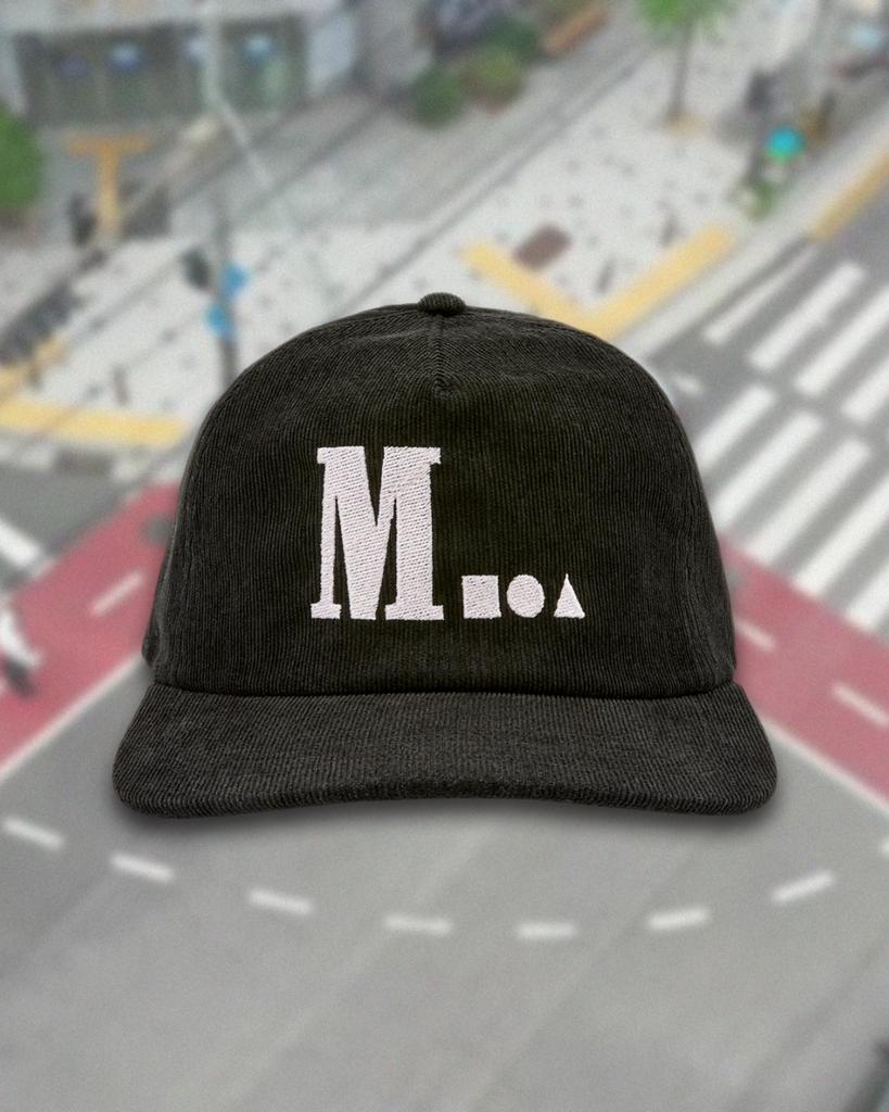 Midieomseu Geometric Logo Corduroy Cap - Black