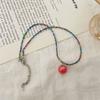 Various Fruit Pendant Necklace Rice Beads Pear Necklace Cute Persimmon Jewelry  Gift
