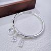 Retro round stick, auspicious, fashionable and versatile, Ruyi Ping An Huang Caishen, new Chinese-style tag, curling tail opening bracelet gift