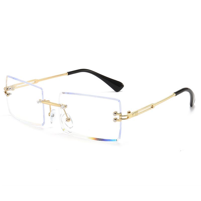 

Модные прямоугольные солнцезащитные очки для мужчин и женщин, модные винтажные маленькие квадратные очки без оправы, градиентные линзы, очки UV400 as shown