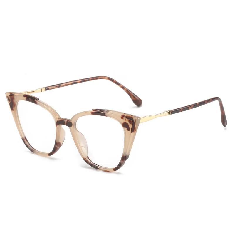 Women Fashion Clear Cat Eye Anti Blue Light Glasses Trendy Transparent Eyewear Frames Female Myopia Spectacle
