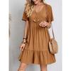 Summer Casual Loose V-neck Dress European American Women's Clothing