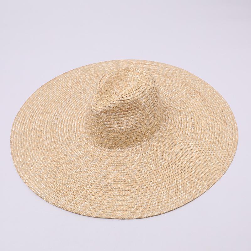 European and American retro long pointed top big brim straw straw hat magician hat stage catwalk performance concave sunshade top hat