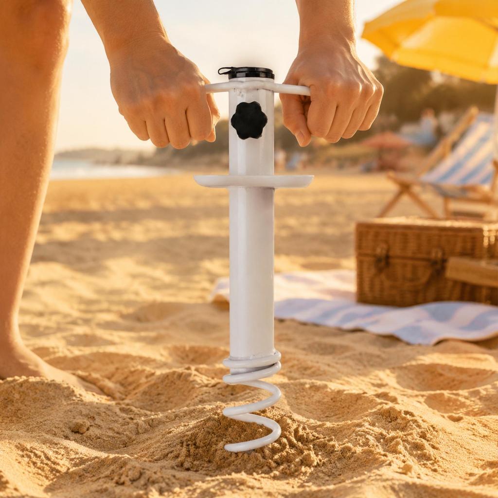 Ground Anchor Heavy Duty Beach Umbrella with Cross Handle