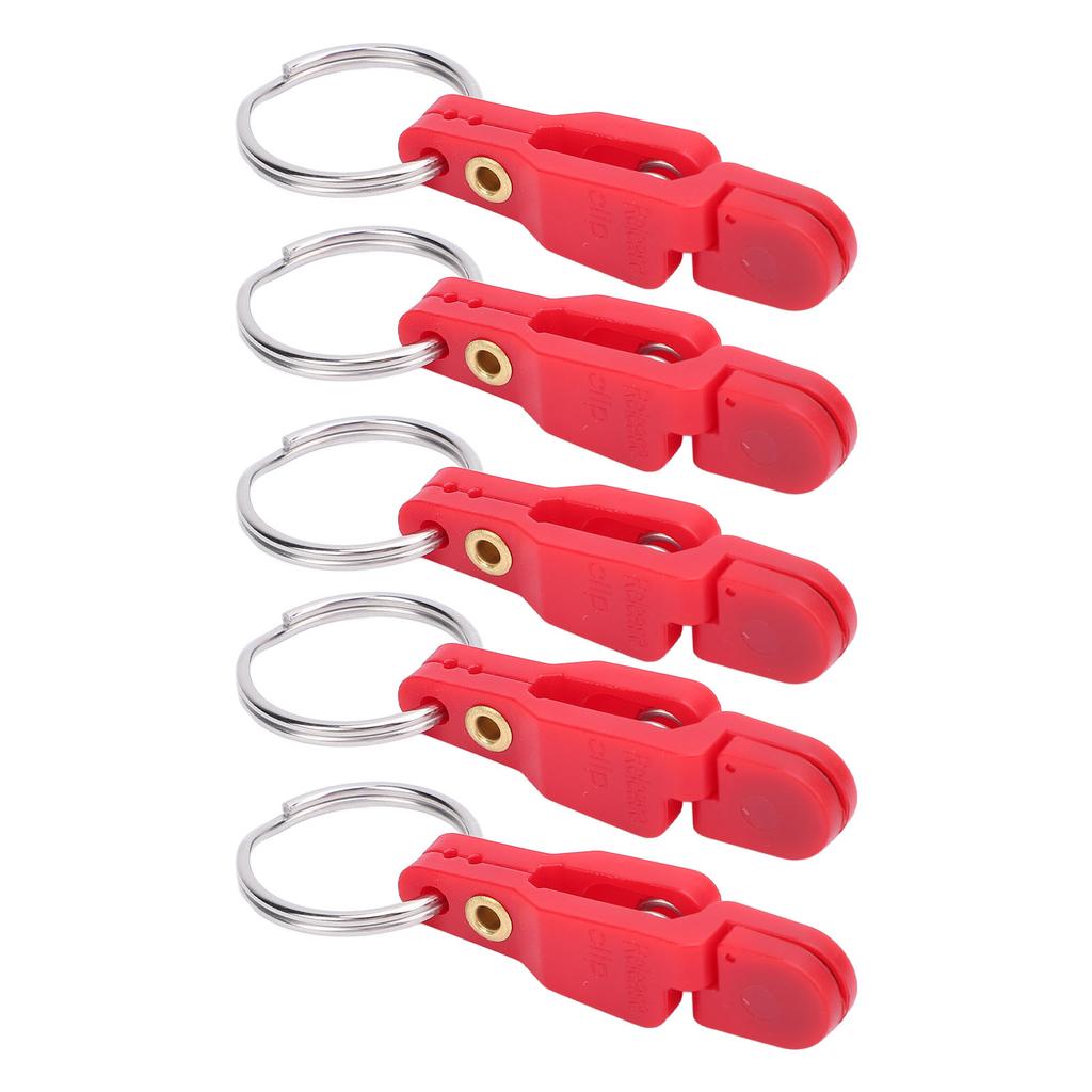 10Pcs Heavy Tension Snap Release Clip Fishing Trolling Padded Release Clip with Key Ring for Planer Board Kite Red