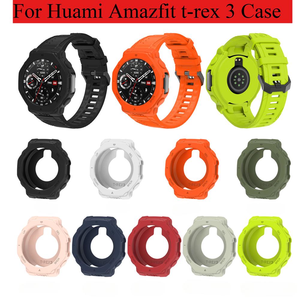 Silicone Protective Case For Huami Amazfit T-Rex 3 TPU Protector Cover Protective Bumper Smart Watch Replacement Accessories