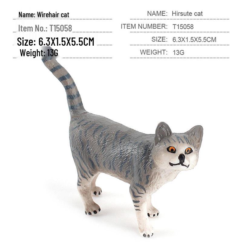 Children's Black and White Kitten Simulation Set - Toy Cat Figurine