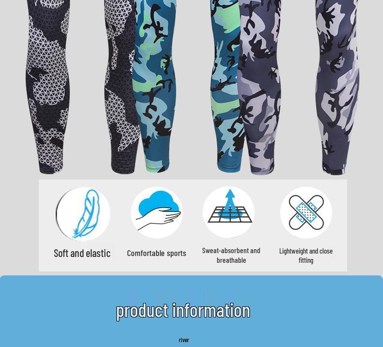 Men's Quick-Drying Camouflage Compression Tights for Running & Basketball