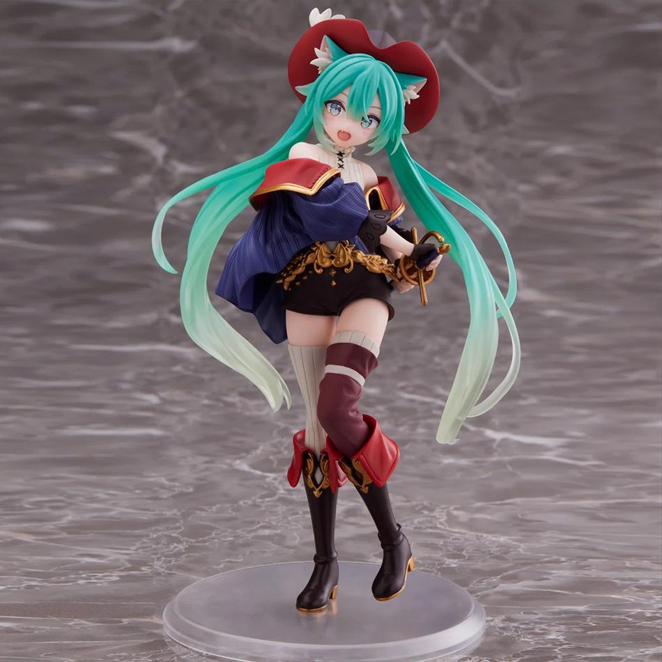 Anime Hatsune Miku Figure Fairy Tale Wonderland Hatsune Miku Puss in Boots Kawaii Action Figures Adult Collection Model Toy Gift