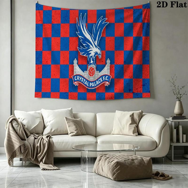 Tenture murale Crystal Palace FC Accrochage mural esthétique Couverture en tissu imprimé Tapisseries décoratives pour chambre à coucher salon Décoration d'intérieur