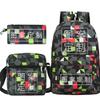 Student Schoolbag Making Oxford Cloth Backpack Shoulder Bag Pencil Bag Combination Three-Piece Set
