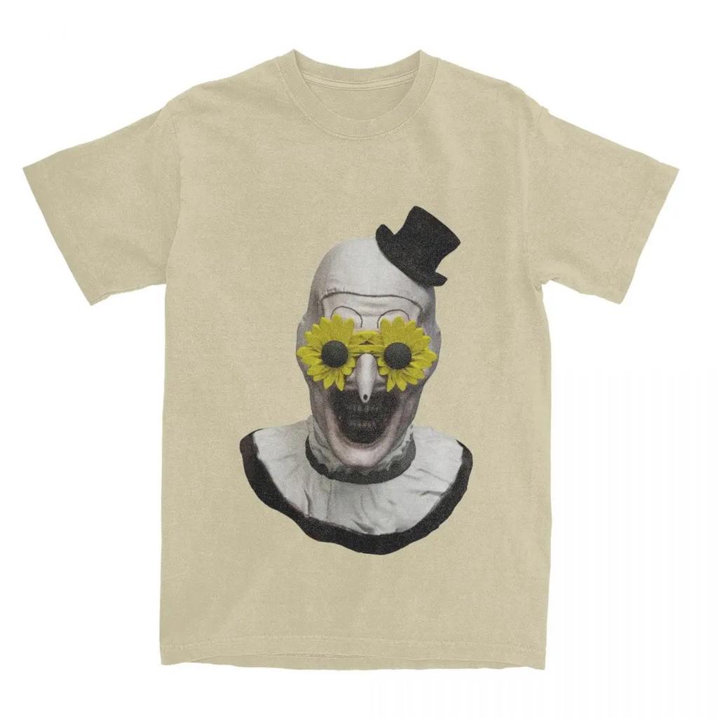 Funny Sunflower Glasses Art The Clown T Shirt Men Women's Terrifier Movie Tee Shirt Graphic Clothing