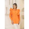 Women's Buttoned and Tied Frilly Hijab Tunic