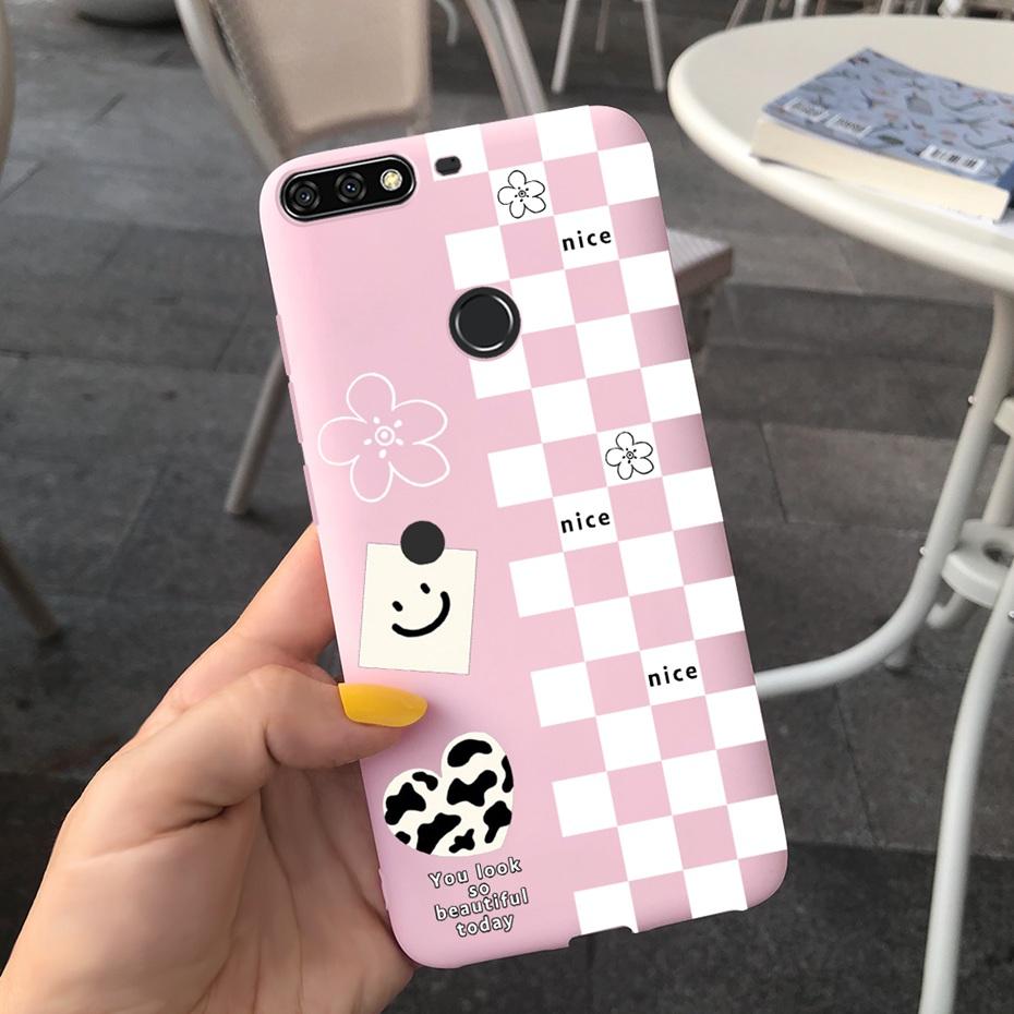 For Huawei Y7 Prime 2018 Lovely Printing Macaroon Silicone Soft Phone Case Back Cover For Huawei Y7 (2018) Y7Prime LDN-LX3 LX2