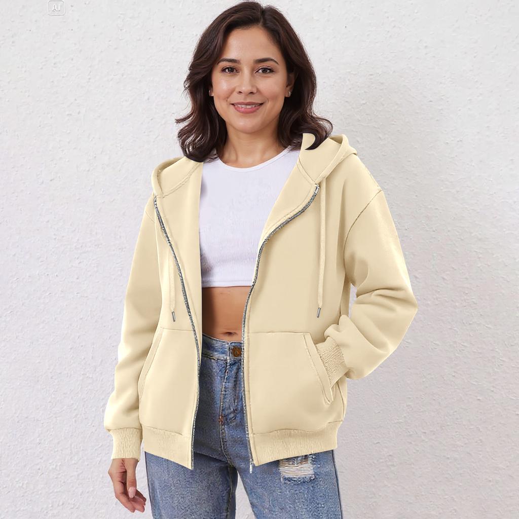 Women's Off Shoulder Zipper Hoodie Sweatshirt Fashion Clothing Casual Jacket