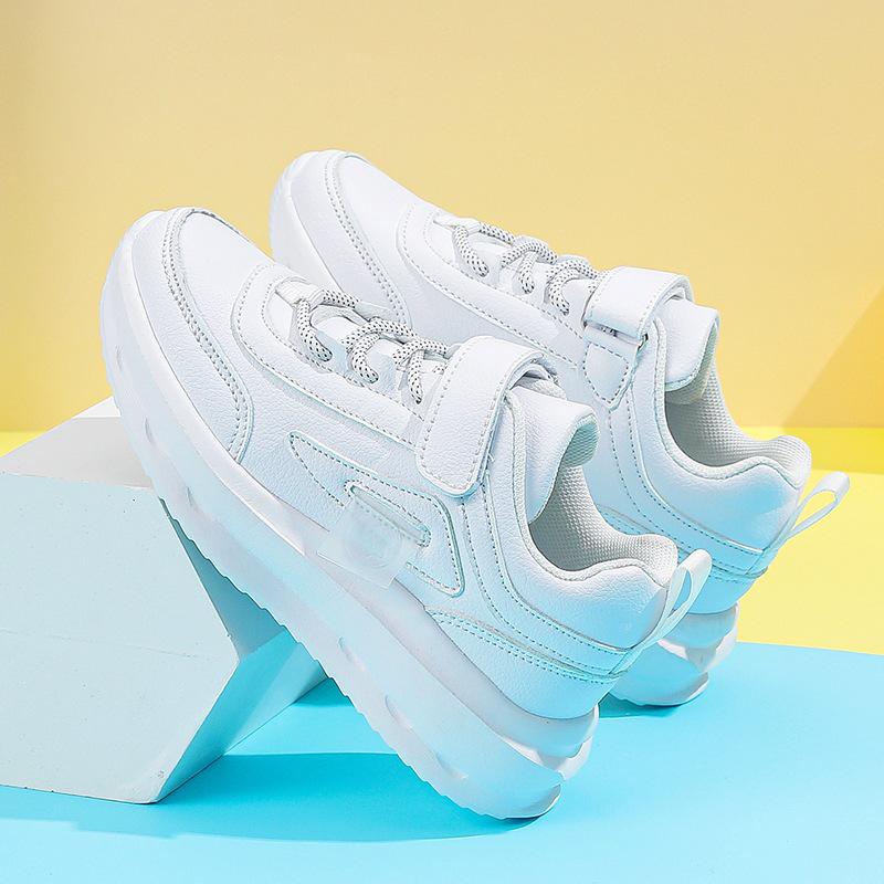 2025 Kinder Weiße Sportschuhe - Ganzjahres Leder Sneaker für Grundschüler