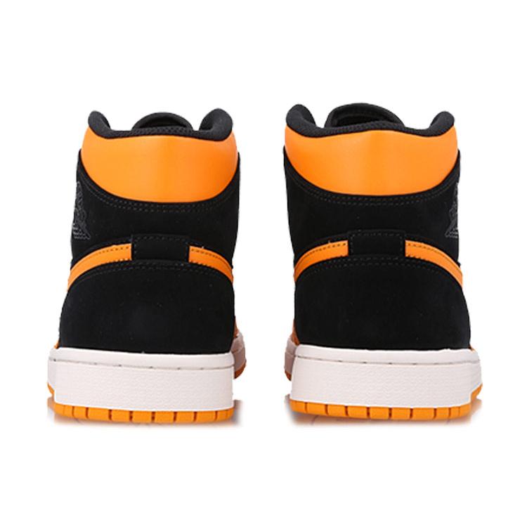 New JORDAN 1 Mid Black Orange Peel 554724-081