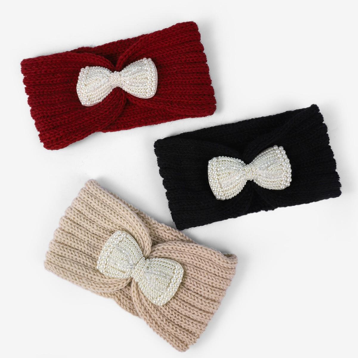 

Winter Headgear Beads Bow Women Can Not Be Less A Versatile