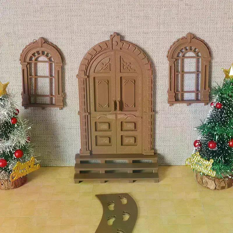 1/12 Dollhouse Mini Simulation European Style Door Model Funiture Accessories For Doll House Decor Kids Pretend Play Toys Gift