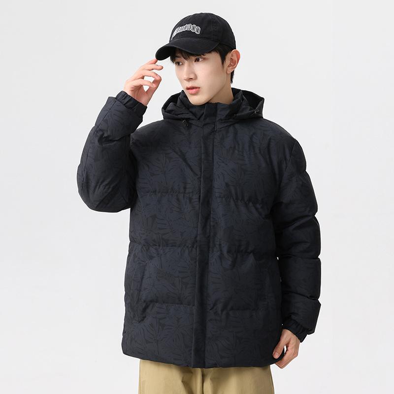 Herren Baumwollkleidung ist im Winter locker und verdickt, warme Jacken, trendige Baumwolljacken in großen Größen und Ahornblatt-Taschen.