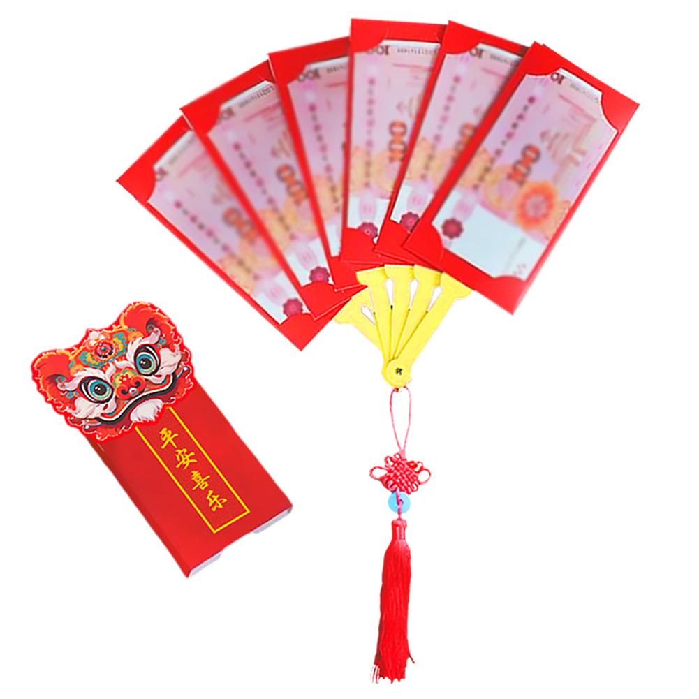 Fan Shaped Chinese Red Envelope New Year Red Packet Money Creative For Kids Gifts Pouch Blessin L7P0