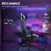 Gaming Chair Reclining To 150 Degrees with Rocking Function, In Linen-Effect Fabric, 66x53x128-138 Cm, Grey