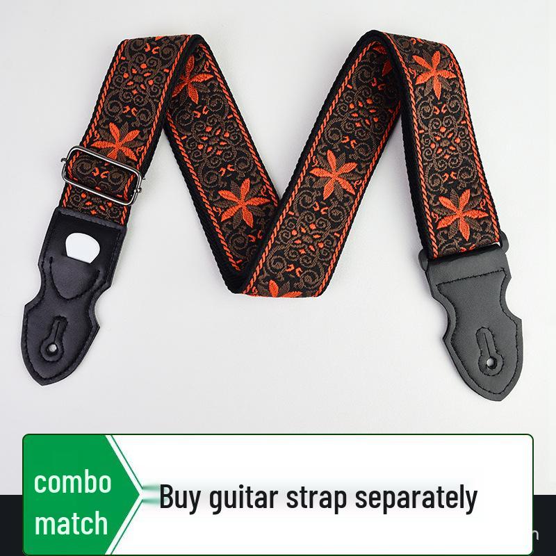 Premium Embroidered Guitar Strap - Thick, Long, and Adjustable for Acoustic and Electric Guitars