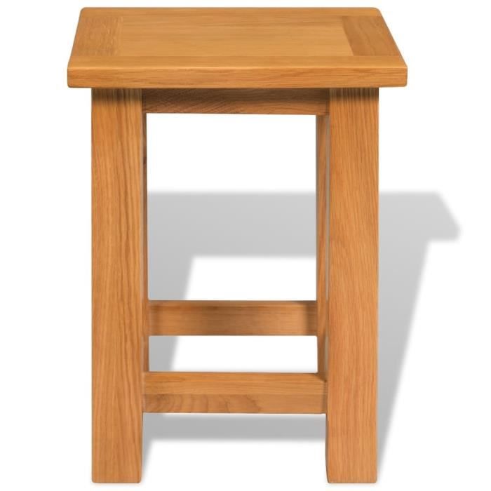 VidaXL Tables d'appoint 2 pcs 27 x 24 x 37 cm Bois de chêne massif