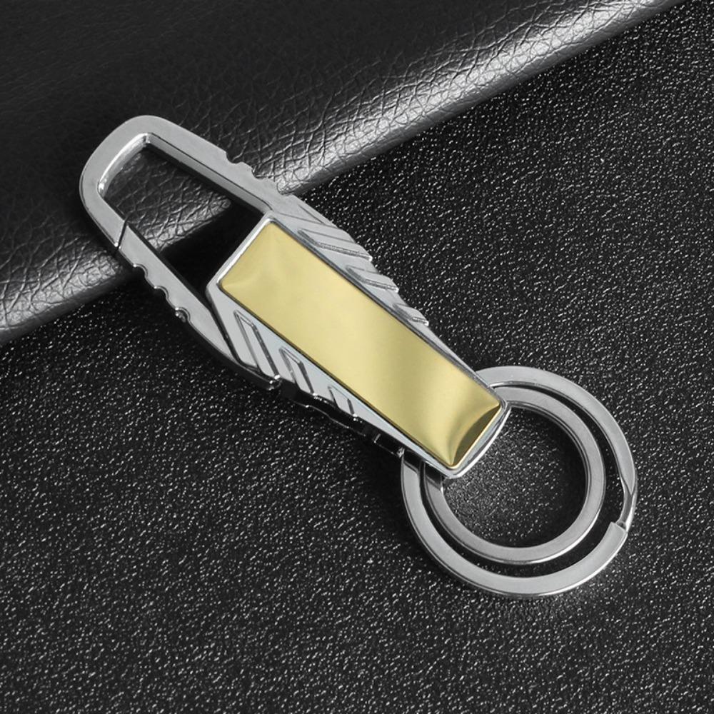 Custom Logo Name Metal Waist Hanging Keyring Laser Inscription Men Women Key Chain Ring Creative Personalized Keychain Gift