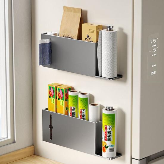 Roll Paper Holder Refrigerator Storage Rack Strong Load-bearing Easy To Install Multipurpose Self-Adhesive Under-Cabinet Organizer