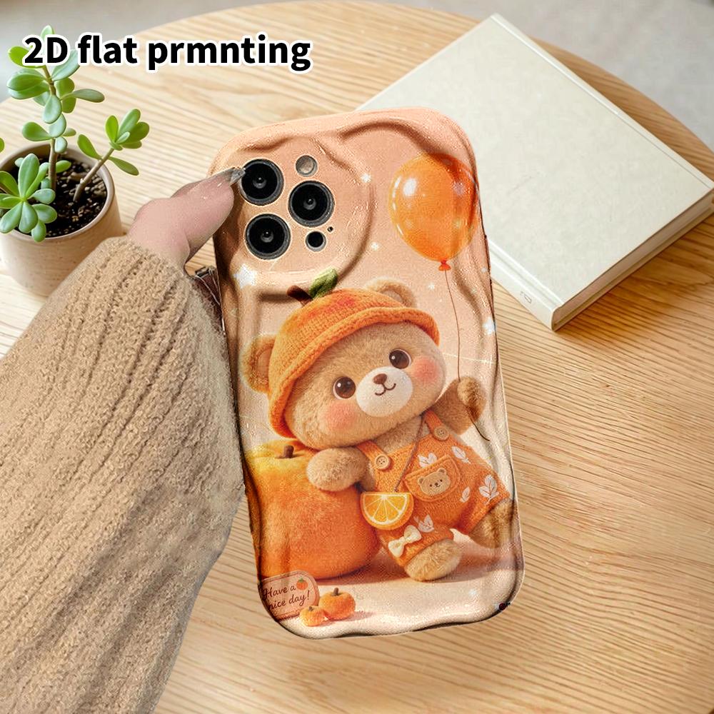 Phone Case: 2D flat design suitable for iPhone 18 17 16 15 14 13 Pro film protective case, couple style, warm orange simple design, Christmas and Hall