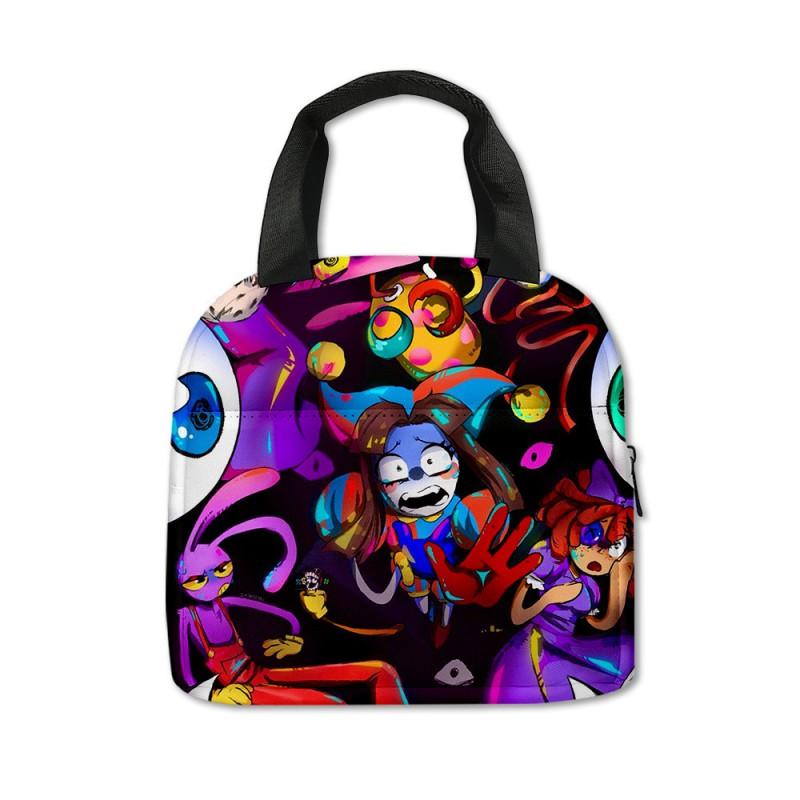 Kids Insulated Lunch Bag With Fun Digital Circus Design Preschool School Use