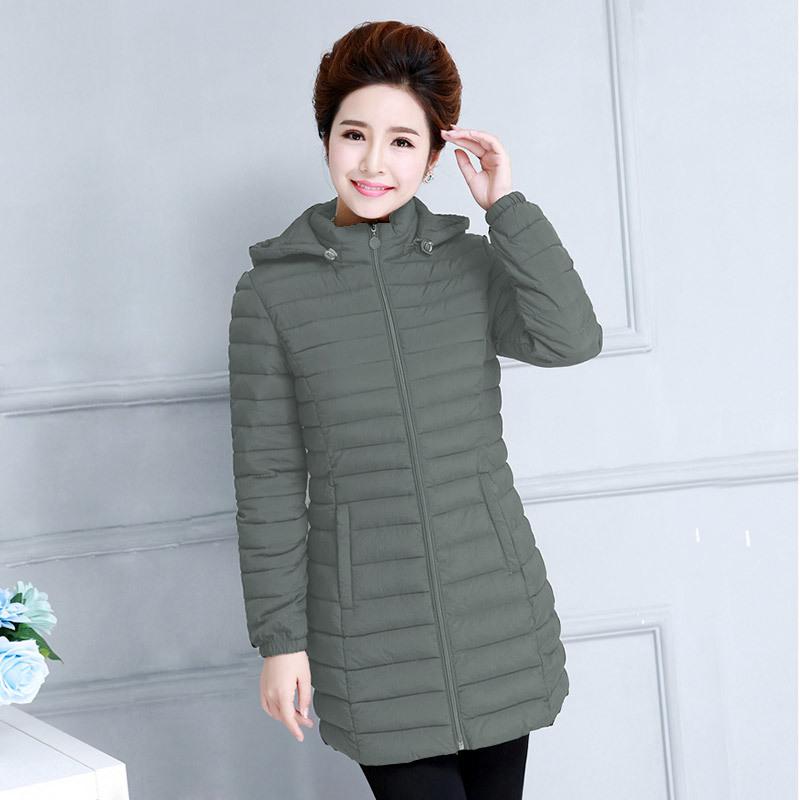 New Winter Coat Large Size Mother Suit Light Down Cotton Suit Medium and Long Style