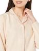 Gunze KAIMIN NAVI Hooded Long Sleeves and Dyed Light Brown Sleep-Friendly Pajamas, Textile, 100% Cotton, Pants, Flannel,