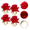 4pcs Napkin Rings Flower Napkin Holder Dinner Table Decor Decorative Buckle For Wedding Party Tea Party Home Supplies