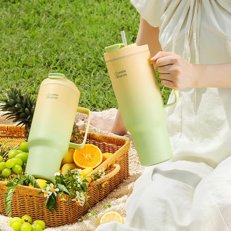 Corelle 1200ml Spring Mountain Dual-Drink Insulated Stainless Steel Tumbler